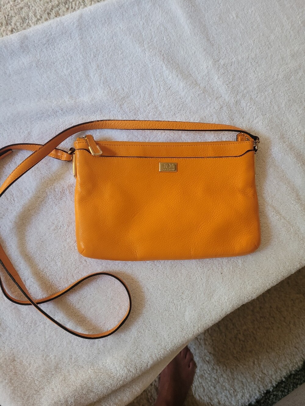 Coach Orange Leather Crossbody Bag